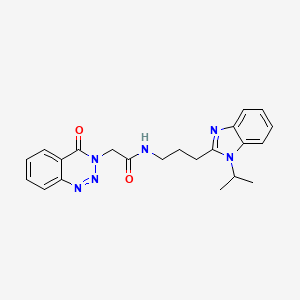 molecular formula C22H24N6O2 B11025565 2-(4-oxo-1,2,3-benzotriazin-3(4H)-yl)-N-{3-[1-(propan-2-yl)-1H-benzimidazol-2-yl]propyl}acetamide 
