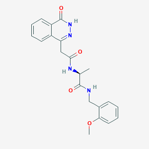 molecular formula C21H22N4O4 B11025676 N-(2-methoxybenzyl)-N~2~-[(4-oxo-3,4-dihydrophthalazin-1-yl)acetyl]-L-alaninamide 