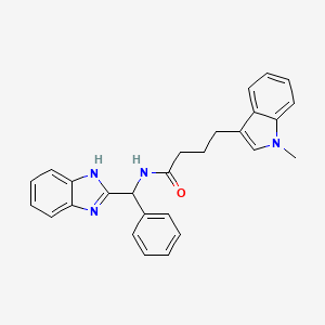 molecular formula C27H26N4O B11025681 N-[1H-benzimidazol-2-yl(phenyl)methyl]-4-(1-methyl-1H-indol-3-yl)butanamide 