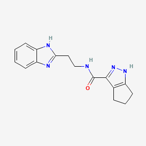 molecular formula C16H17N5O B11025709 N-[2-(1H-benzimidazol-2-yl)ethyl]-2,4,5,6-tetrahydrocyclopenta[c]pyrazole-3-carboxamide 