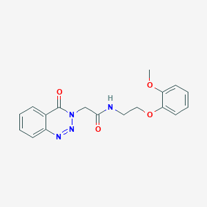 molecular formula C18H18N4O4 B11025751 N-[2-(2-methoxyphenoxy)ethyl]-2-(4-oxo-1,2,3-benzotriazin-3(4H)-yl)acetamide 