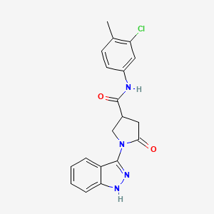 molecular formula C19H17ClN4O2 B11025763 N-(3-chloro-4-methylphenyl)-1-(1H-indazol-3-yl)-5-oxopyrrolidine-3-carboxamide 