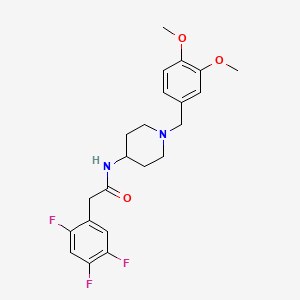 molecular formula C22H25F3N2O3 B11025803 N-[1-(3,4-dimethoxybenzyl)piperidin-4-yl]-2-(2,4,5-trifluorophenyl)acetamide 