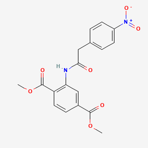 molecular formula C18H16N2O7 B11025998 Dimethyl 2-{[(4-nitrophenyl)acetyl]amino}benzene-1,4-dicarboxylate 