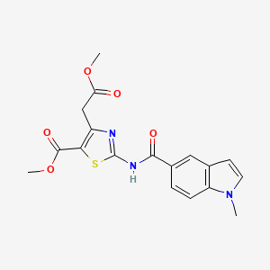 molecular formula C18H17N3O5S B11026052 methyl 4-(2-methoxy-2-oxoethyl)-2-{[(1-methyl-1H-indol-5-yl)carbonyl]amino}-1,3-thiazole-5-carboxylate 