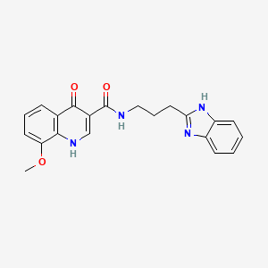 molecular formula C21H20N4O3 B11026086 N-[3-(1H-benzimidazol-2-yl)propyl]-4-hydroxy-8-methoxyquinoline-3-carboxamide 
