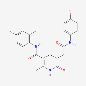 molecular formula C23H24FN3O3 B11026111 N-(2,4-dimethylphenyl)-5-{2-[(4-fluorophenyl)amino]-2-oxoethyl}-2-methyl-6-oxo-1,4,5,6-tetrahydropyridine-3-carboxamide 