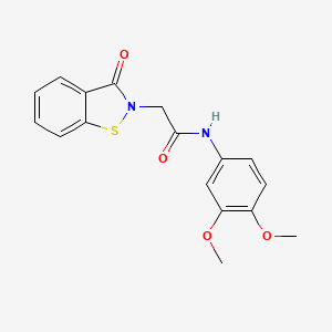 molecular formula C17H16N2O4S B11026230 N-(3,4-dimethoxyphenyl)-2-(3-oxo-1,2-benzothiazol-2(3H)-yl)acetamide 