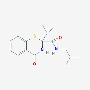 molecular formula C16H22N2O2S B11026493 N-(2-methylpropyl)-4-oxo-2-(propan-2-yl)-3,4-dihydro-2H-1,3-benzothiazine-2-carboxamide 