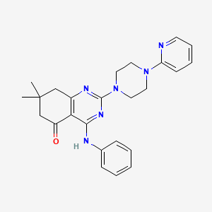 molecular formula C25H28N6O B11026544 7,7-dimethyl-4-(phenylamino)-2-[4-(pyridin-2-yl)piperazin-1-yl]-7,8-dihydroquinazolin-5(6H)-one 