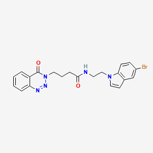 molecular formula C21H20BrN5O2 B11026569 N-[2-(5-bromo-1H-indol-1-yl)ethyl]-4-(4-oxo-1,2,3-benzotriazin-3(4H)-yl)butanamide 