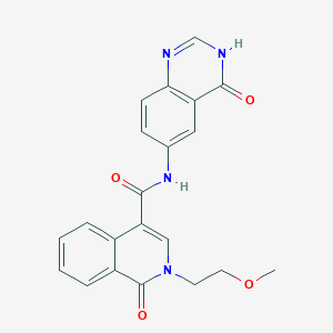 molecular formula C21H18N4O4 B11026596 2-(2-methoxyethyl)-1-oxo-N-(4-oxo-3,4-dihydroquinazolin-6-yl)-1,2-dihydroisoquinoline-4-carboxamide 