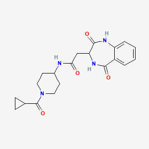 molecular formula C20H24N4O4 B11026854 N-(1-Cyclopropanecarbonylpiperidin-4-YL)-2-(2,5-dioxo-2,3,4,5-tetrahydro-1H-1,4-benzodiazepin-3-YL)acetamide 