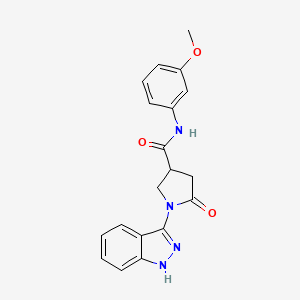 molecular formula C19H18N4O3 B11026881 1-(1H-indazol-3-yl)-N-(3-methoxyphenyl)-5-oxopyrrolidine-3-carboxamide 