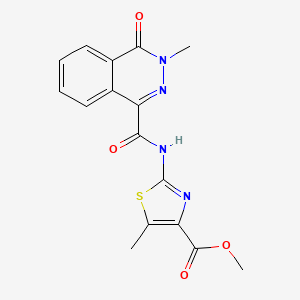 molecular formula C16H14N4O4S B11026888 Methyl 5-methyl-2-{[(3-methyl-4-oxo-3,4-dihydrophthalazin-1-yl)carbonyl]amino}-1,3-thiazole-4-carboxylate 