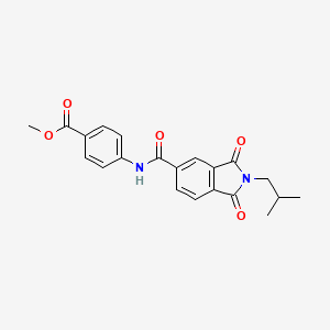 molecular formula C21H20N2O5 B11027495 methyl 4-({[2-(2-methylpropyl)-1,3-dioxo-2,3-dihydro-1H-isoindol-5-yl]carbonyl}amino)benzoate 