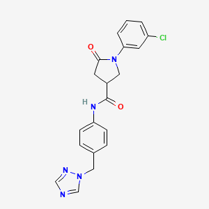 molecular formula C20H18ClN5O2 B11027570 1-(3-chlorophenyl)-5-oxo-N-[4-(1H-1,2,4-triazol-1-ylmethyl)phenyl]pyrrolidine-3-carboxamide 