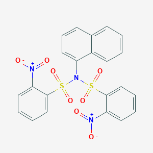 molecular formula C22H15N3O8S2 B11027705 N-(naphthalen-1-yl)-2-nitro-N-[(2-nitrophenyl)sulfonyl]benzenesulfonamide 