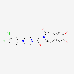 molecular formula C24H25Cl2N3O4 B11027746 3-{2-[4-(3,4-dichlorophenyl)piperazin-1-yl]-2-oxoethyl}-7,8-dimethoxy-1,3-dihydro-2H-3-benzazepin-2-one 
