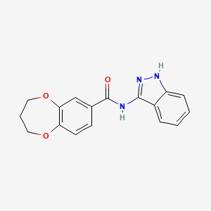 molecular formula C17H15N3O3 B11027770 N-(1H-indazol-3-yl)-3,4-dihydro-2H-1,5-benzodioxepine-7-carboxamide 