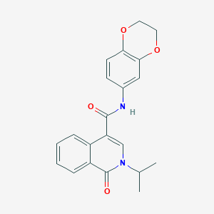 molecular formula C21H20N2O4 B11027783 N-(2,3-dihydro-1,4-benzodioxin-6-yl)-1-oxo-2-(propan-2-yl)-1,2-dihydroisoquinoline-4-carboxamide 