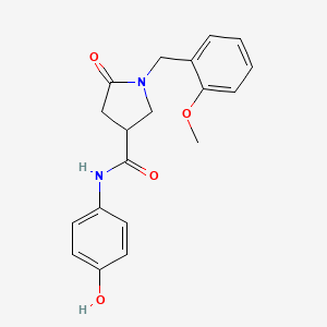 molecular formula C19H20N2O4 B11027814 N-(4-hydroxyphenyl)-1-(2-methoxybenzyl)-5-oxopyrrolidine-3-carboxamide 