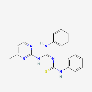 molecular formula C21H22N6S B11027934 Thiourea, 1-[(4,6-dimethylpyrimidin-2-ylamino)-m-tolylaminomethylene]-3-phenyl- 