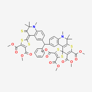molecular formula C51H48N2O12S6 B11028145 Tetramethyl 9'-[{4-[4,5-bis(methoxycarbonyl)-1,3-dithiol-2-ylidene]-1,2,2-trimethyl-3-thioxo-1,2,3,4-tetrahydroquinolin-6-yl}(phenyl)methyl]-5',5',6'-trimethyl-5',6'-dihydrospiro[1,3-dithiole-2,1'-thi 