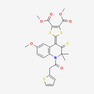 molecular formula C25H23NO6S4 B11028153 dimethyl 2-[6-methoxy-2,2-dimethyl-1-(thiophen-2-ylacetyl)-3-thioxo-2,3-dihydroquinolin-4(1H)-ylidene]-1,3-dithiole-4,5-dicarboxylate 