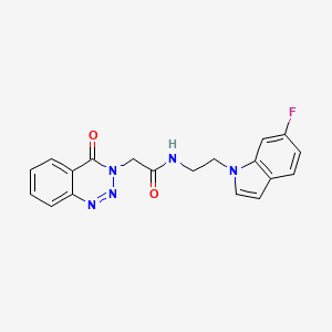 molecular formula C19H16FN5O2 B11028313 N-[2-(6-fluoro-1H-indol-1-yl)ethyl]-2-(4-oxo-1,2,3-benzotriazin-3(4H)-yl)acetamide 