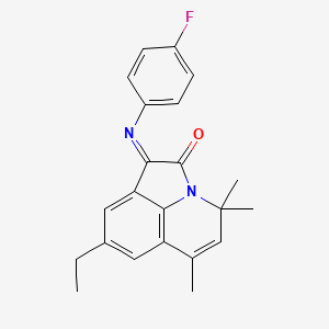 molecular formula C22H21FN2O B11028379 (1E)-8-ethyl-1-[(4-fluorophenyl)imino]-4,4,6-trimethyl-4H-pyrrolo[3,2,1-ij]quinolin-2(1H)-one 