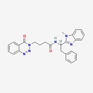 molecular formula C27H26N6O2 B11028388 N-[1-(1-methyl-1H-benzimidazol-2-yl)-2-phenylethyl]-4-(4-oxo-1,2,3-benzotriazin-3(4H)-yl)butanamide 