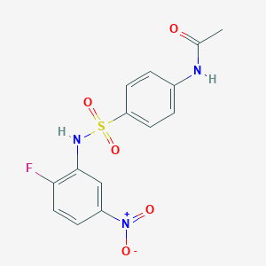 molecular formula C14H12FN3O5S B11028446 N-{4-[(2-fluoro-5-nitrophenyl)sulfamoyl]phenyl}acetamide CAS No. 326902-04-9