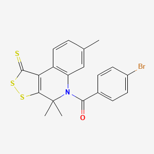 molecular formula C20H16BrNOS3 B11028450 (4-bromophenyl)(4,4,7-trimethyl-1-thioxo-1,4-dihydro-5H-[1,2]dithiolo[3,4-c]quinolin-5-yl)methanone 