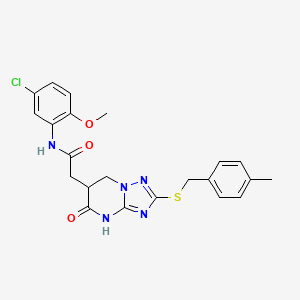 molecular formula C22H22ClN5O3S B11028560 N-(5-chloro-2-methoxyphenyl)-2-{2-[(4-methylbenzyl)sulfanyl]-5-oxo-4,5,6,7-tetrahydro[1,2,4]triazolo[1,5-a]pyrimidin-6-yl}acetamide 