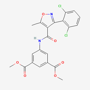 molecular formula C21H16Cl2N2O6 B11028658 Dimethyl 5-({[3-(2,6-dichlorophenyl)-5-methyl-1,2-oxazol-4-yl]carbonyl}amino)benzene-1,3-dicarboxylate 