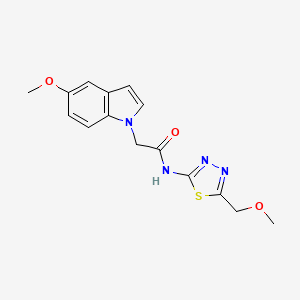 molecular formula C15H16N4O3S B11029244 2-(5-methoxy-1H-indol-1-yl)-N-[(2E)-5-(methoxymethyl)-1,3,4-thiadiazol-2(3H)-ylidene]acetamide 