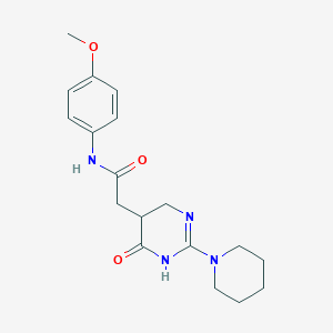molecular formula C18H24N4O3 B11029624 N-(4-methoxyphenyl)-2-[4-oxo-2-(piperidin-1-yl)-1,4,5,6-tetrahydropyrimidin-5-yl]acetamide 