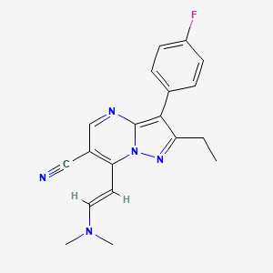 molecular formula C19H18FN5 B11029664 7-[(E)-2-(dimethylamino)ethenyl]-2-ethyl-3-(4-fluorophenyl)pyrazolo[1,5-a]pyrimidine-6-carbonitrile 