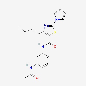 molecular formula C20H22N4O2S B11030102 N-[3-(acetylamino)phenyl]-4-butyl-2-(1H-pyrrol-1-yl)-1,3-thiazole-5-carboxamide 