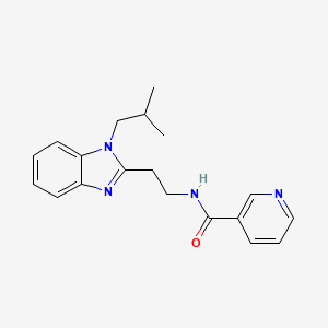 molecular formula C19H22N4O B11030104 N-{2-[1-(2-methylpropyl)-1H-benzimidazol-2-yl]ethyl}pyridine-3-carboxamide 