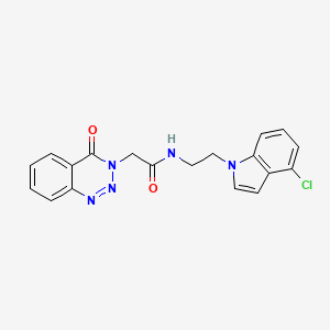 molecular formula C19H16ClN5O2 B11030201 N-[2-(4-chloro-1H-indol-1-yl)ethyl]-2-(4-oxo-1,2,3-benzotriazin-3(4H)-yl)acetamide 