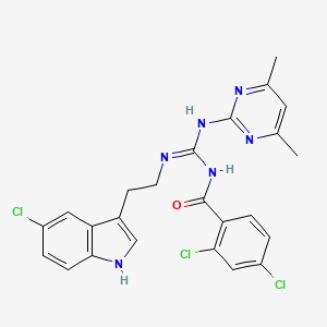 molecular formula C24H21Cl3N6O B11030372 2,4-dichloro-N-{(E)-{[2-(5-chloro-1H-indol-3-yl)ethyl]amino}[(4,6-dimethylpyrimidin-2-yl)amino]methylidene}benzamide 