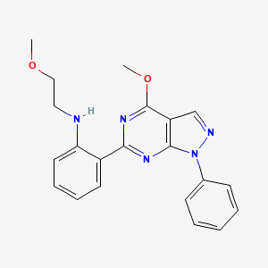 molecular formula C21H21N5O2 B11030509 N-(2-methoxyethyl)-2-(4-methoxy-1-phenyl-1H-pyrazolo[3,4-d]pyrimidin-6-yl)aniline 