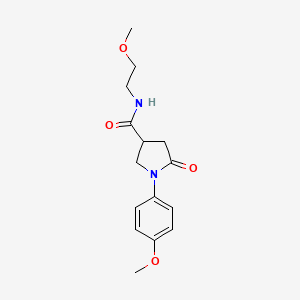 molecular formula C15H20N2O4 B11031042 N-(2-methoxyethyl)-1-(4-methoxyphenyl)-5-oxopyrrolidine-3-carboxamide 