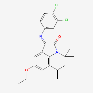 molecular formula C22H22Cl2N2O2 B11031318 (1E)-1-[(3,4-dichlorophenyl)imino]-8-ethoxy-4,4,6-trimethyl-5,6-dihydro-4H-pyrrolo[3,2,1-ij]quinolin-2(1H)-one 