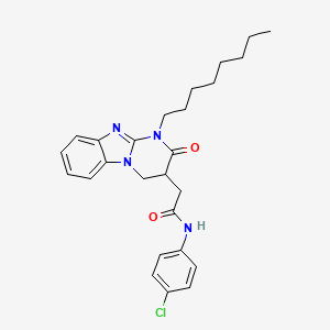 molecular formula C26H31ClN4O2 B11031402 N-(4-chlorophenyl)-2-(1-octyl-2-oxo-1,2,3,4-tetrahydropyrimido[1,2-a]benzimidazol-3-yl)acetamide 