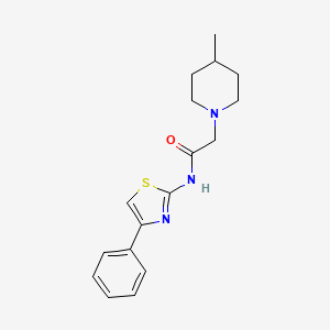 molecular formula C17H21N3OS B11031538 2-(4-Methylpiperidin-1-yl)-N-(4-phenylthiazol-2-yl)acetamide CAS No. 373617-51-7
