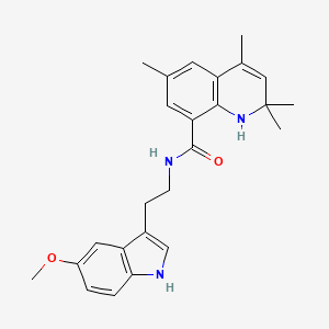 molecular formula C25H29N3O2 B11031607 N-[2-(5-methoxy-1H-indol-3-yl)ethyl]-2,2,4,6-tetramethyl-1,2-dihydroquinoline-8-carboxamide 