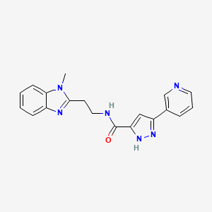 molecular formula C19H18N6O B11031612 N-[2-(1-methyl-1H-benzimidazol-2-yl)ethyl]-5-(pyridin-3-yl)-1H-pyrazole-3-carboxamide 